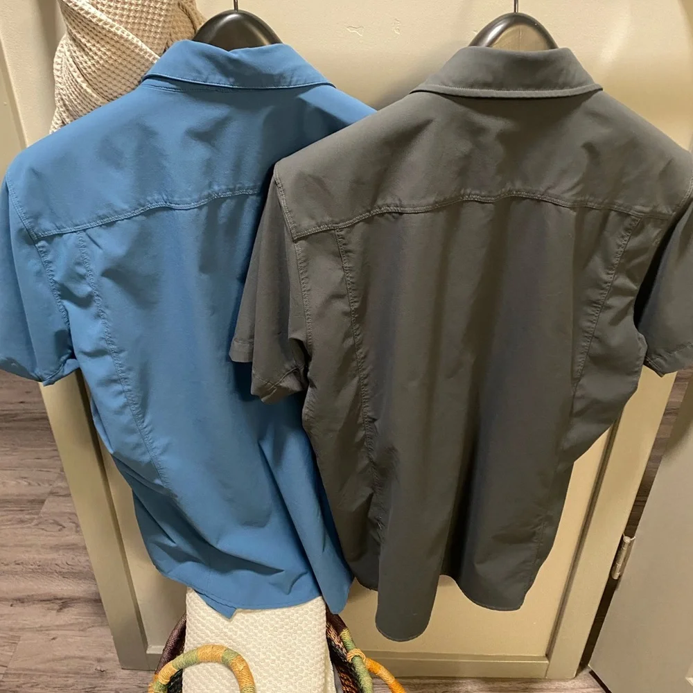 2 For 1 Men's KUHL Blue and Gray Short Sleeve button up Shirts - VG Condition - Picture 2 of 12